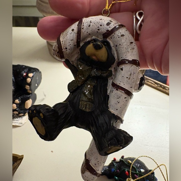 Black Bear Christmas Ornaments LOT set of 5 - Picture 2 of 11